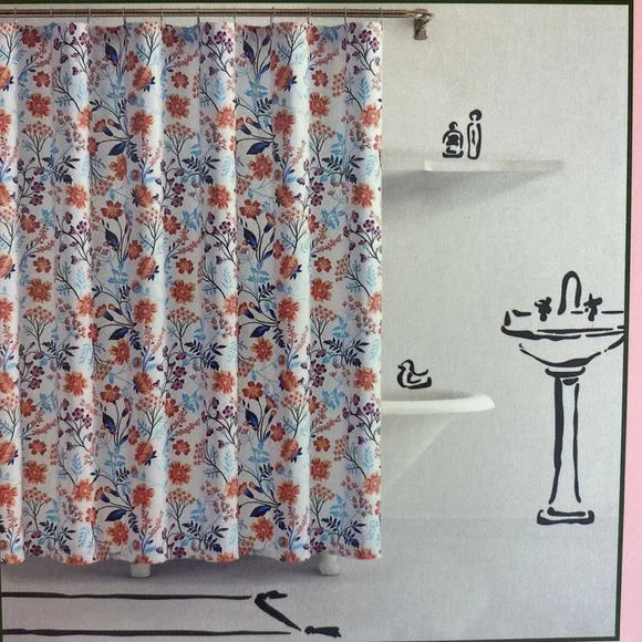 Kate, Spade, Multi floral, fabric shower curtain - Picture 3 of 5